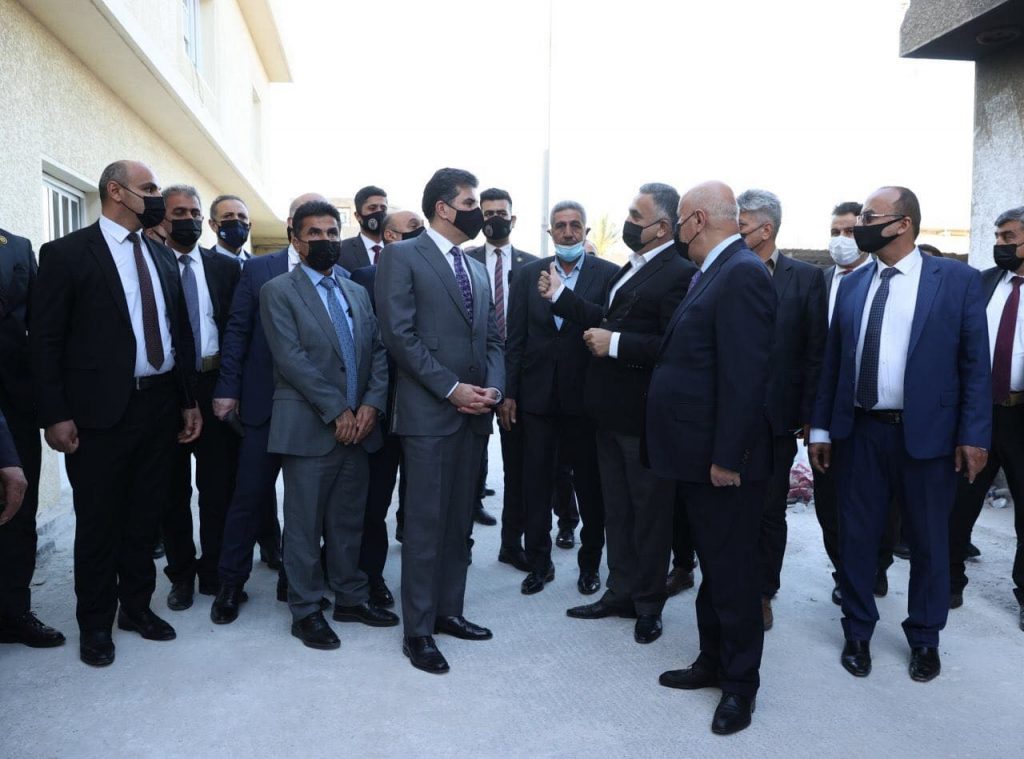 نچیروان بارزانی، رئیس اقلیم کوردستان در هنگام بازدید از مقر شاخه ٥ پارت دموکرات کوردستان در بغداد 