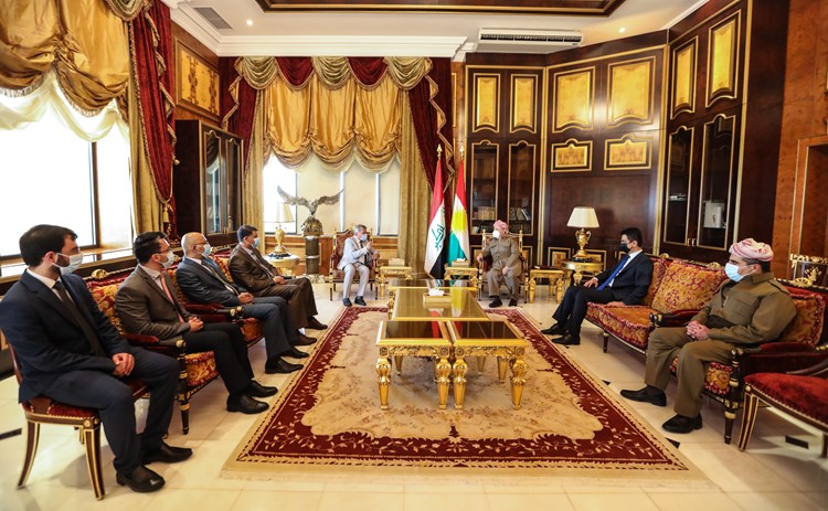 دیدار پرزیدنت بارزانی و هیئت انجمن گفتگوی بحرالعلوم