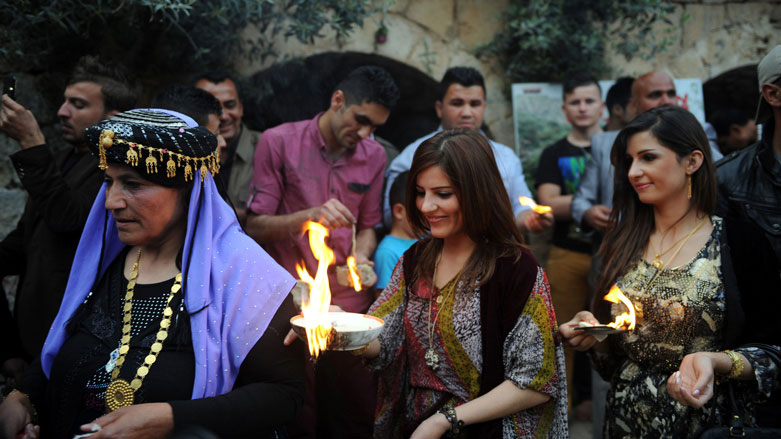 Yezidis (Ezidis) celebrate their traditional New Year, known as "Red Wednesday" in their main temple of Lalish in the Kurdistan Region’s province of Duhok. (Photo: Archive)