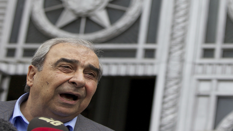 Michel Kilo, a Syrian opposition leader and writer, speaks to the media in Moscow, Russia in July 2012. Kilo died in Paris on April 19, 2021, of complications from COVID-19. (Photo: Alexander Zemlianichenko/AP)