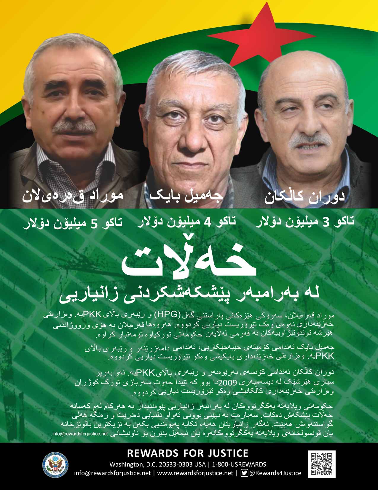 پۆسته&zwnj;ری سه&zwnj;ركرده&zwnj; داواكراوه&zwnj;كانی په&zwnj;كه&zwnj;كه&zwnj; له&zwnj;لایه&zwnj;ن وه&zwnj;زاره&zwnj;تی ده&zwnj;ره&zwnj;وه&zwnj;ی ئه&zwnj;مه&zwnj;ریكا بڵاوكراوه&zwnj;ته&zwnj;وه&zwnj;