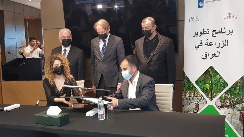 The Dutch Consulate General on Monday hosted a signing-ceremony for the Iraq Horticulture Development Program (IHD) in Sulaimani. (Photo: Kurdistan 24/Wladimir van Wilgenburg).