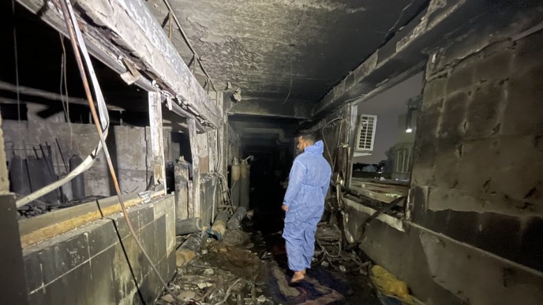 The aftermath of a fire at Ibn al-Khatib hospital in Baghdad on Sunday. (Photo: Murtadha Lateef)