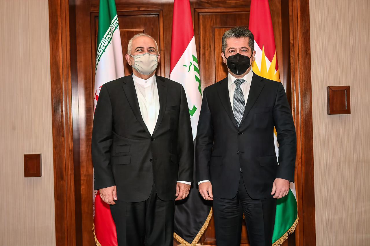 مسرور بارزانی، نخست وزیر اقلیم کوردستان و محمد جواد ظریف، وزیر امور خارجه ایران