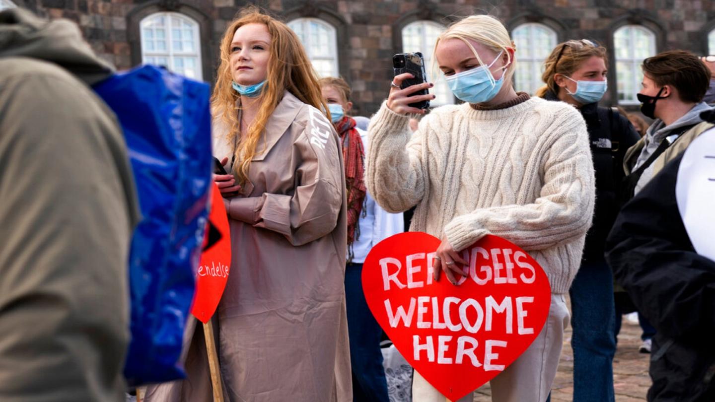 تظاهرات در حمایت از پناهجویان، دانمارک .. عکس آرشیو