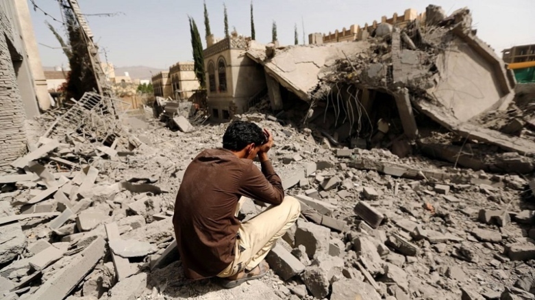 نمایی از ویرانی‌های جنگ یمن