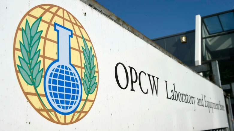 مدخل منظمة حظر الاسلحة الكيميائية في لاهاي في صورة من الارشيف تعود الى 20 نيسان/ابريل 2018- الصورة لفرانس 24