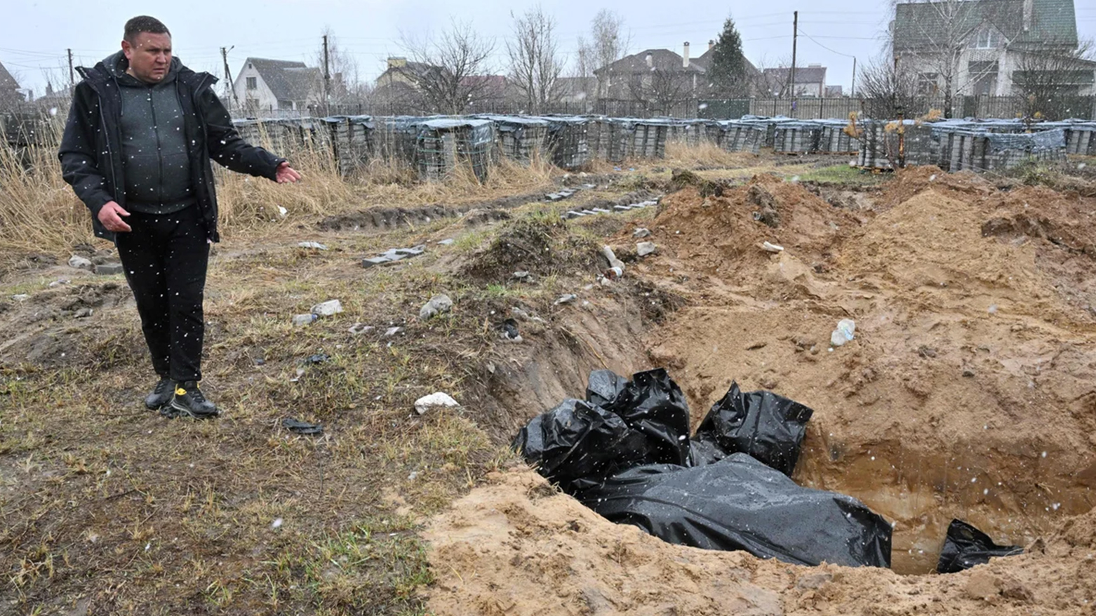 جسد 410 غیرنظامی در شهرک&zwnj;های آزاد شده در نزدیکی کی&zwnj;یف پیدا شد