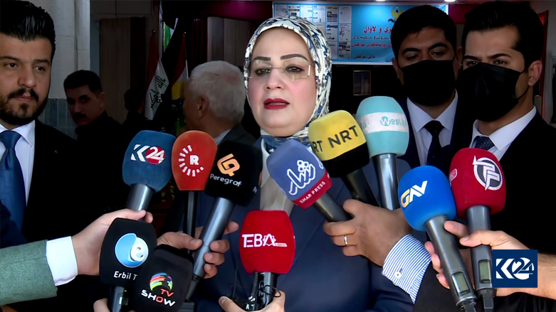 Kurdistan Parliament Secretary Muna Qahwachi, Feb. 24, 2022. (Photo: Kurdistan 24)