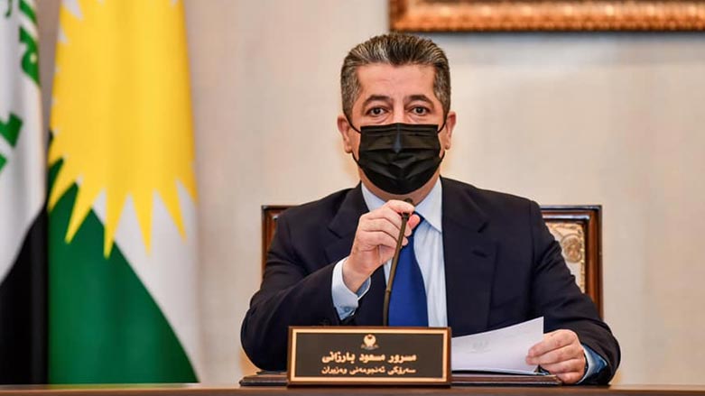 Kurdistan Region Prime Minister Masrour Barzani chairing the KRG Council of Ministers meeting, April 13, 2022. (Photo: KRG)