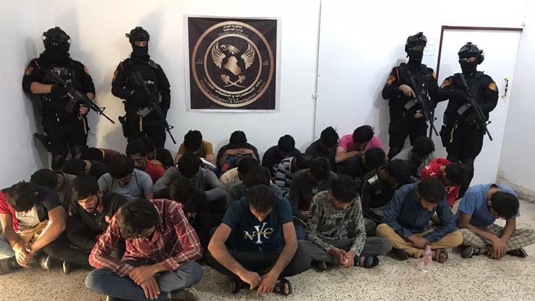 Iraqi forces arrested at least 30 individuals as they tried to enter the country illegally, Apr. 7, 2022. (Photo: Federal Intelligence and Investigations Agency/Facebook)