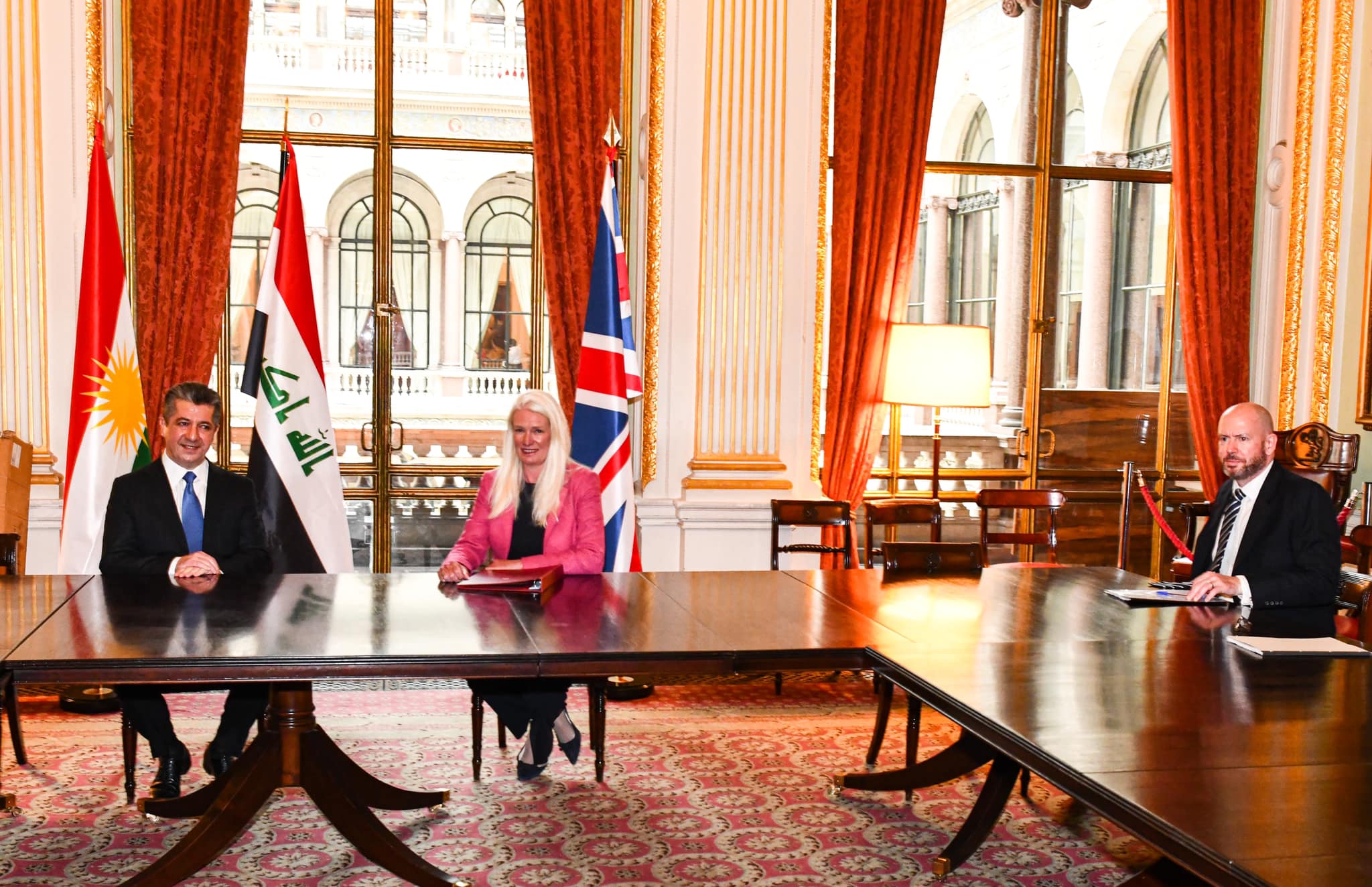 Kurdistan Region Prime Minister Masrour Barzani in meeting with British Minister of State for Asia and the Middle East Amanda Milling, Apr. 19, 2022 (Photo: Kurdistan 24)