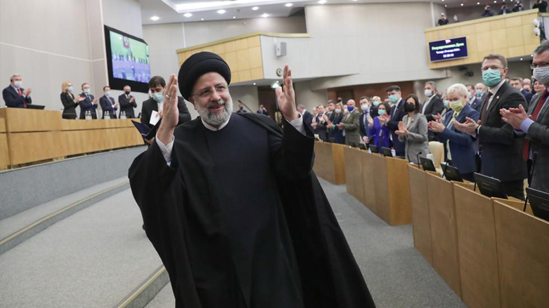 Iranian President Ebrahim Raisi gestures after delivering his speech at the State Duma, the Lower House of the Russian Parliament in Moscow, Russia. Jan. 20, 2022. (Photo: The State Duma/AP)