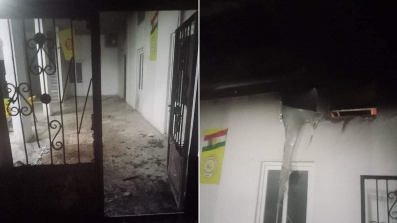 The KDP-S office and KNC office were attacked in Kobani on Wednesday, Apr. 20, 2022 (Photo: KNC)