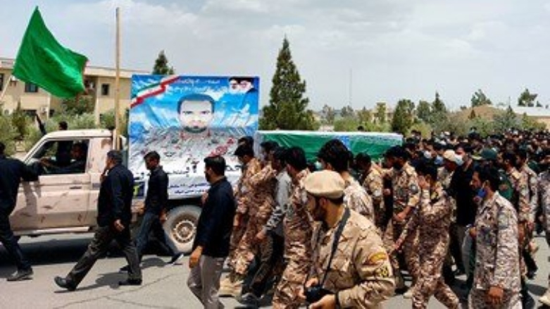مراسم تشییع جنازه‌ی محمد آبسالان پاسدار کشته‌ شده در زاهدان