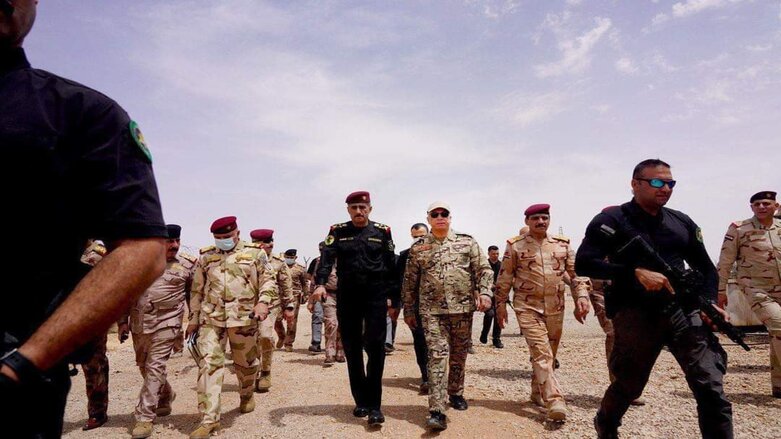 Iraqi Prime Minister Mustafa Al-Kadhimi visiting headquarters of the Iraqi Army's Fifth Division in Anbar province's Ar-Rutba District, Apr. 23, 2022 (Photo: Security Media Cell/Twitter)