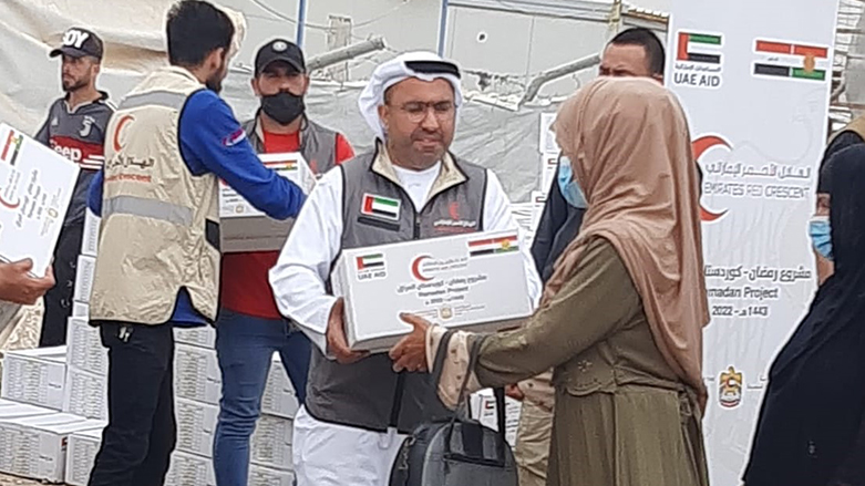کمک هلال احمر امارات به ١٠ هزار آواره ساکن اقلیم کوردستان