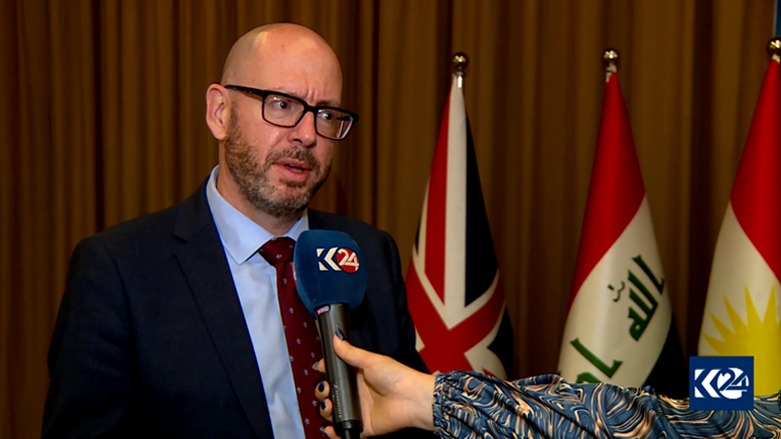 The United Kingdom Consul General to Erbil David Hunt speaks to Kurdistan 24, Apr. 26, 2022. (Photo: Screengrab/Kurdistan 24)