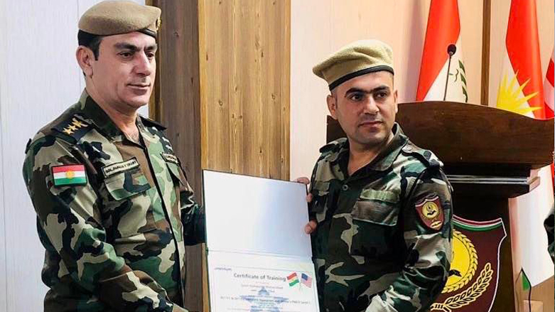 Peshmerga were awarded certificates upon completing a ten-day driving course for military vehicles, Apr. 28, 2022 (Photo: Ministry of Peshmerga)