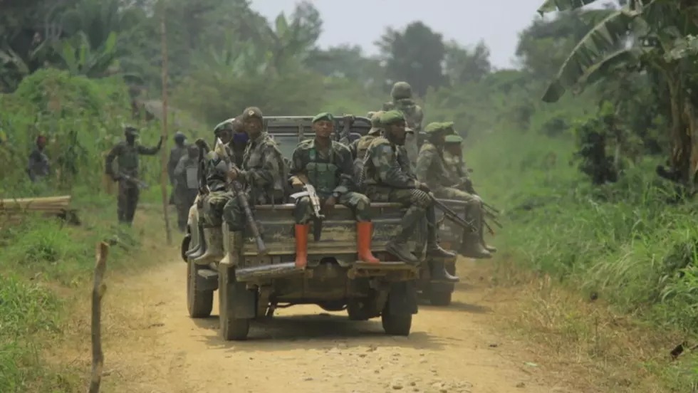 دورية لقوات الكونغو الديمقراطية في شرق البلاد. 10 كانون الأول/ديسمبر 2021. © أ ف ب