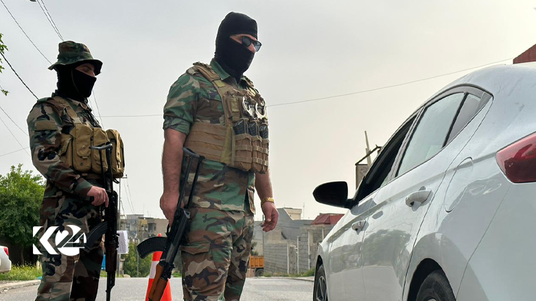 Kurdistan Region security forces searching for unregistered weapons in the Khabat district, April 9, 2023. (Photo: Kurdistan 24)