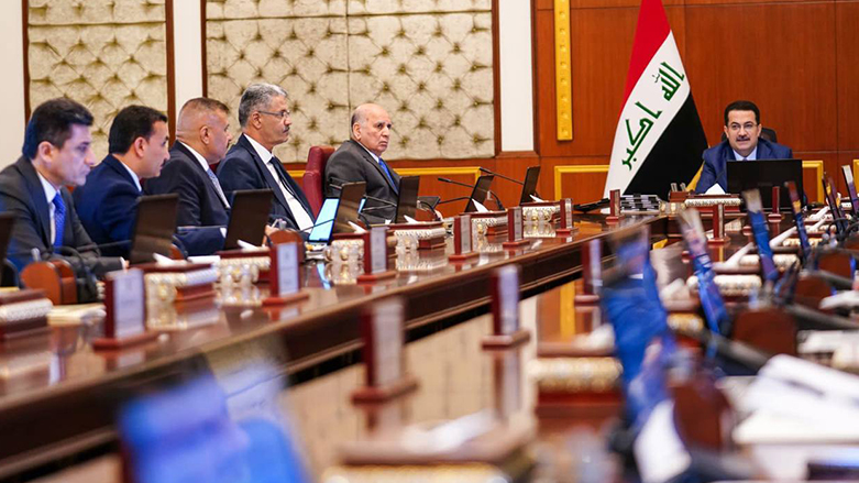 Iraqi Prime Minister Mohammed Shia' Al-Sudani (top right) during his meeting in the Council of Ministers, April 11, 2023. (Photo: The media office of Iraqi the Prime Minister)