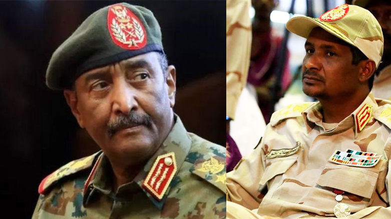 قائد قوات الدعم السريع حميدتي وقائد الجيش السوداني عبد الفتاح البرهان