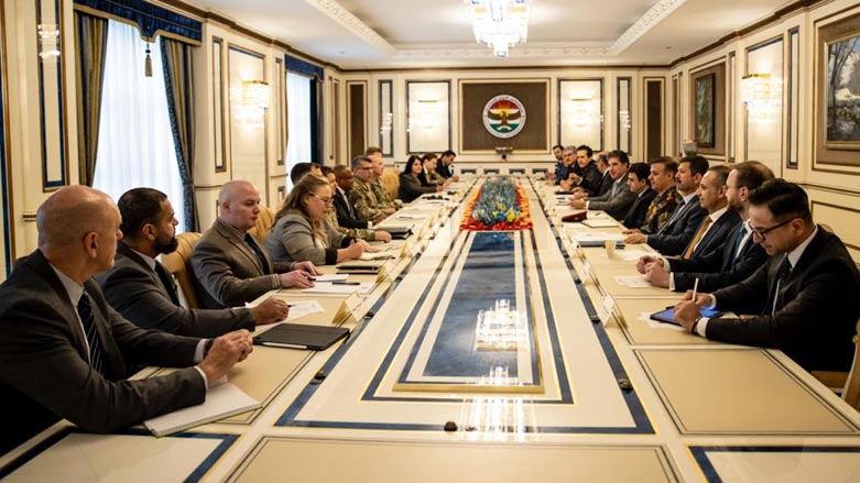Kurdistan Region President Nechirvan Barzani during the meeting with a top delegation of coalition forces. (Photo: Kurdistan Region Presidency)