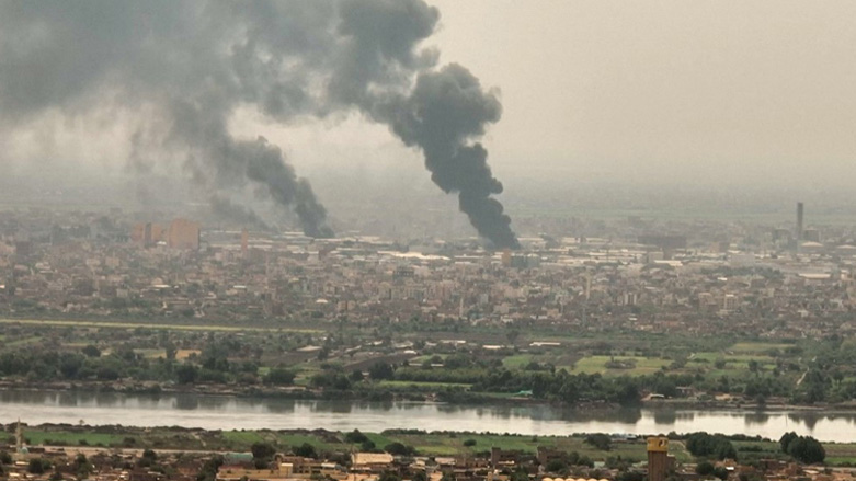 An aerial view of black smoke rising over Khartoum, April 28, 2023. (Photo: AFPTV/AFP)