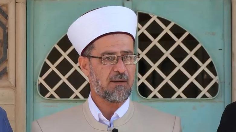 Ismail Muhammed, the director of the Iraqi Sunni Endowment in Sinjar district, during a press conference, April 29, 2023. (Photo: Kurdistan 24)