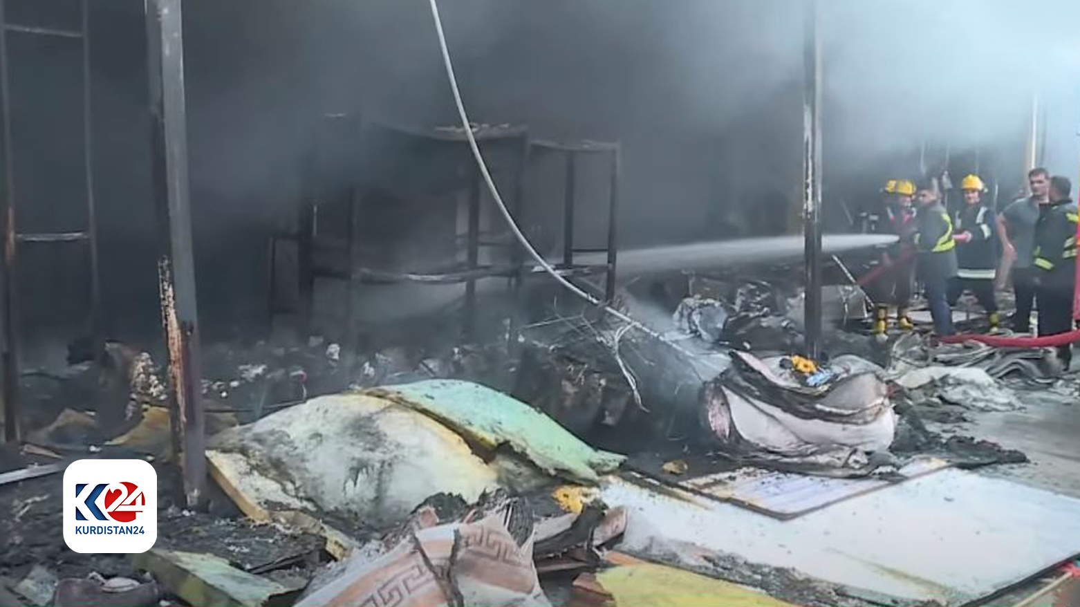 Second devastating fire broke in Erbils Langa Bazaar many shops affected