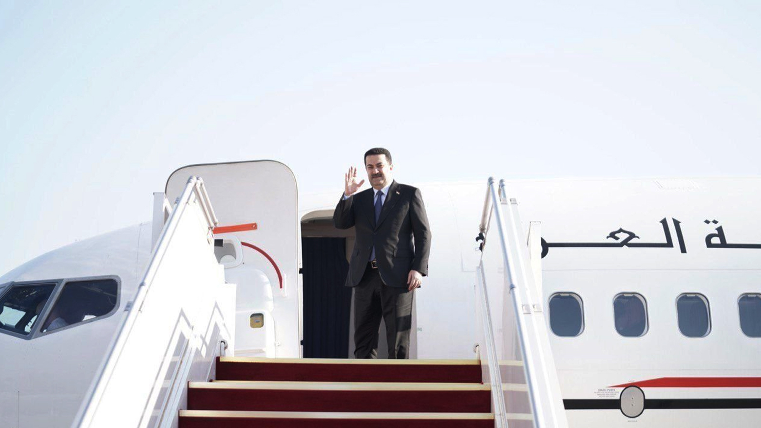 Iraqi Prime Minister Mohammed Shia al-Sudani leaving for the US, April 13, 2024. (Photo: Iraqi News Agency / INA)