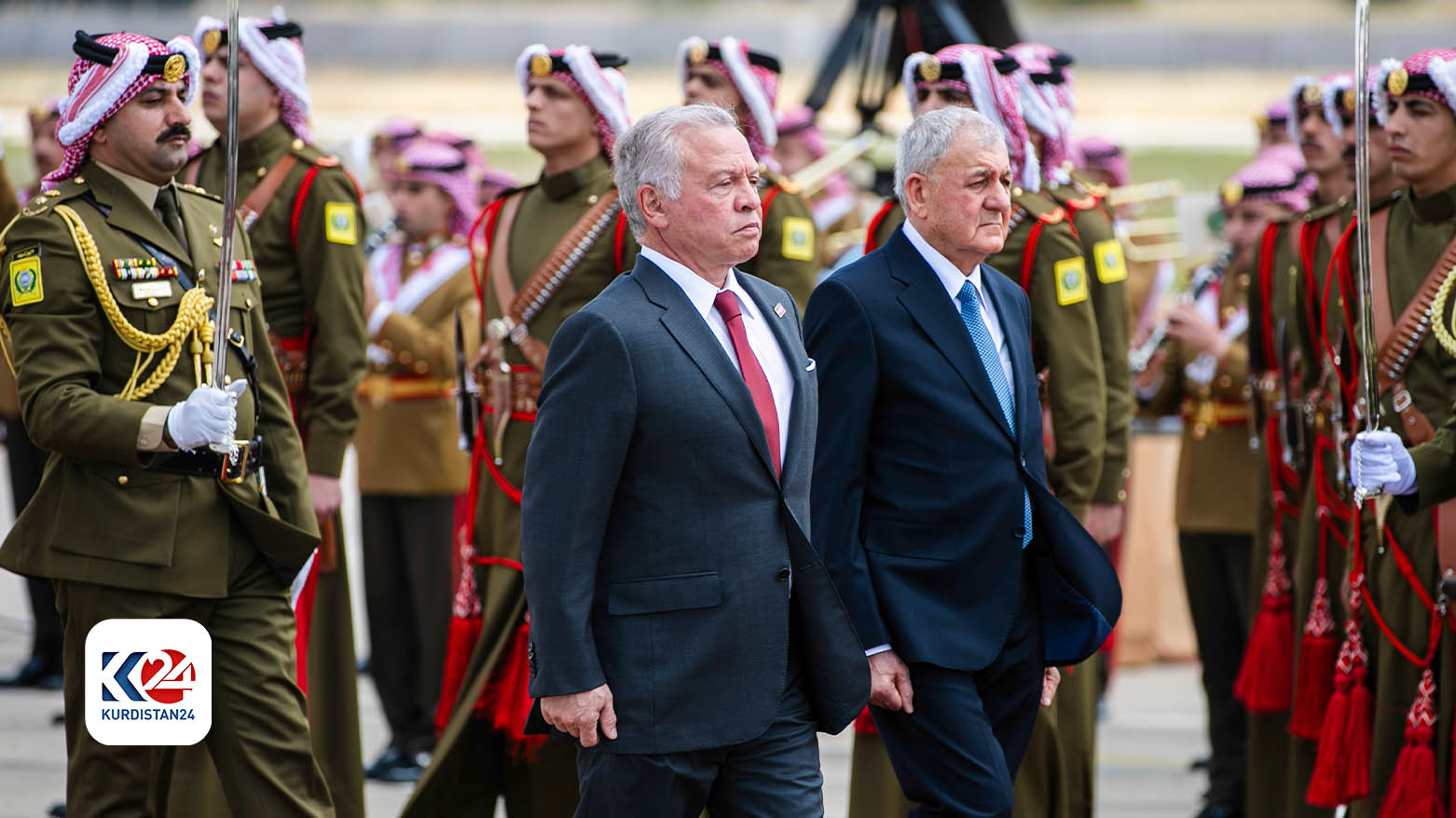 الرئيس العراقي عبد اللطيف رشيد والعاهل الأردني الملك عبد الله الثاني