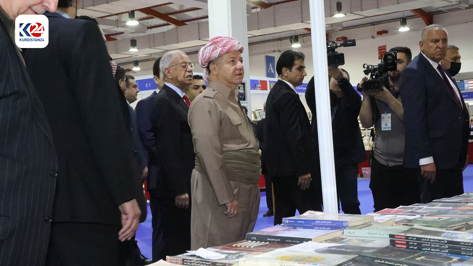 KDP President Masoud Barzani at the 16th international book fair, April 17, 2024. (Photo: Kurdistan 24)