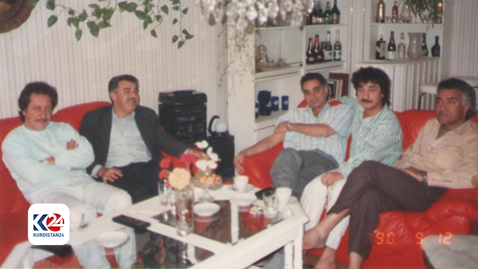 د. شعبان مع كوكب حمزة والشاعر جليل حيدر والمطرب حميد منصور والكاتب كاظم الموسوي في 12 أيلول / سبتمبر 1990