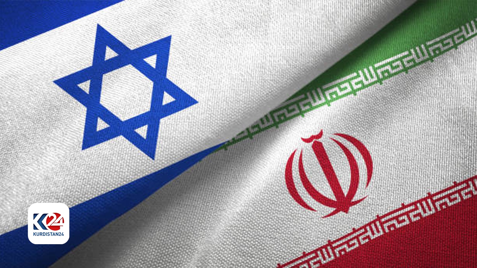 Flags of Iran and Israel.