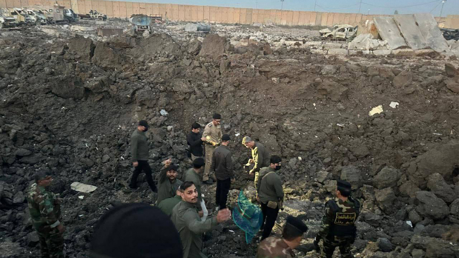 The photo shows the aftermath of the explosions at the Kalsu Military Base in Babil, Iraq. (Photo: PMF)