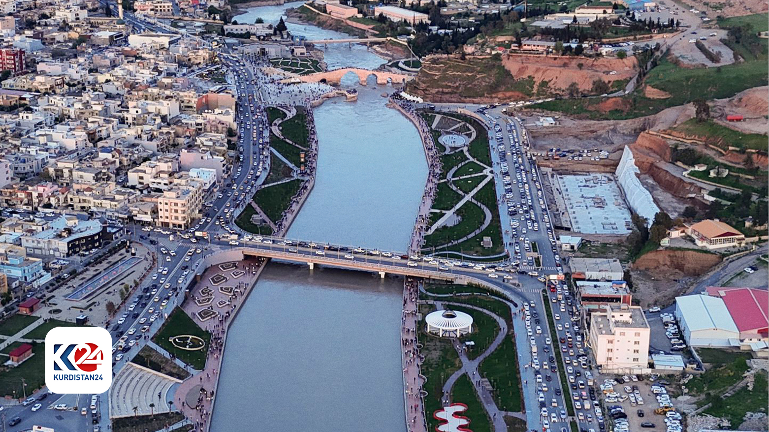 An aerial view of Delal Corniche in Zakho. (Photo: Kurdistan 24)