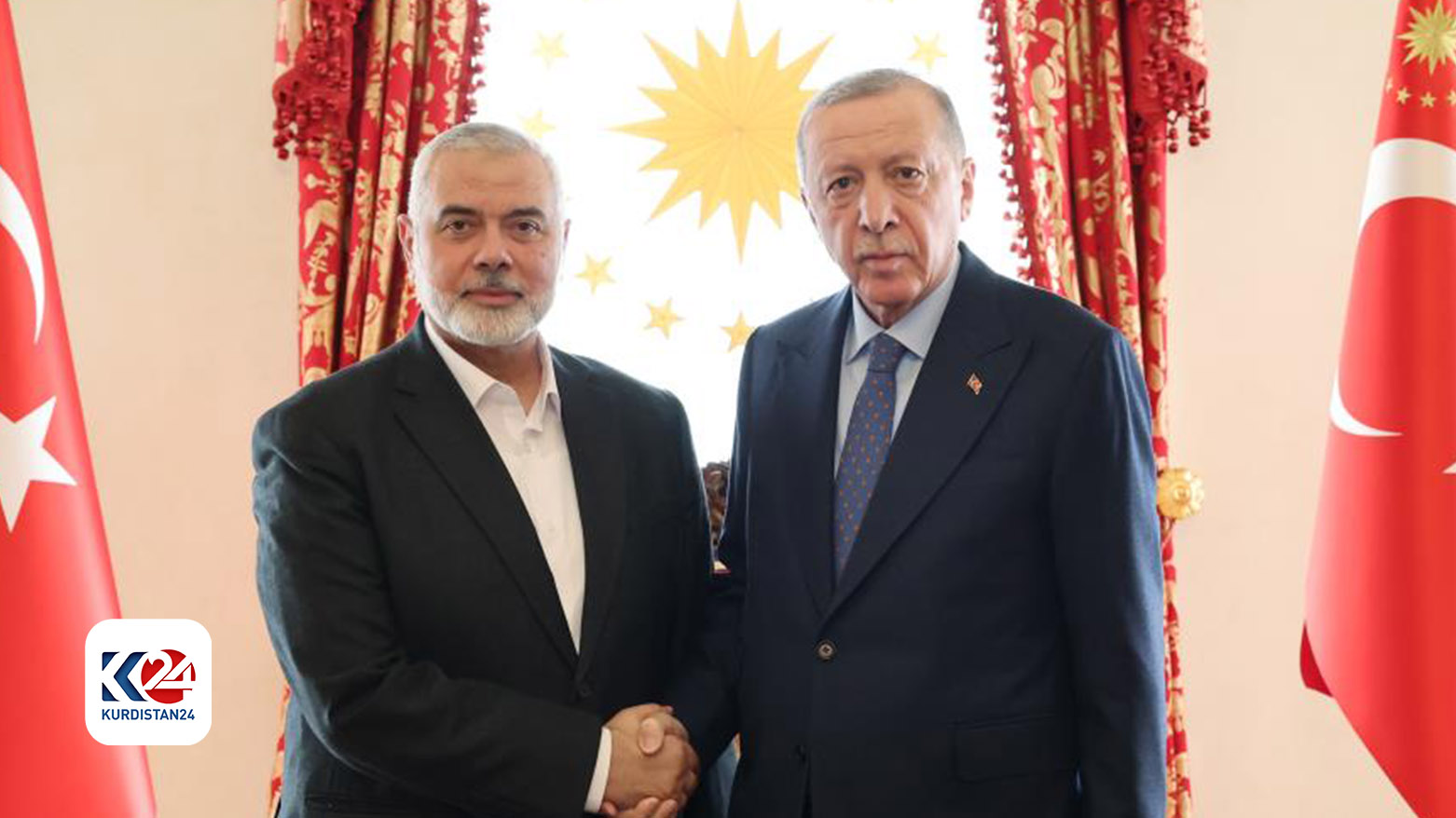 الرئيس التركي رجب طيب أردوغان ورئيس المكتب السياسي لحركة حماس إسماعيل هنية