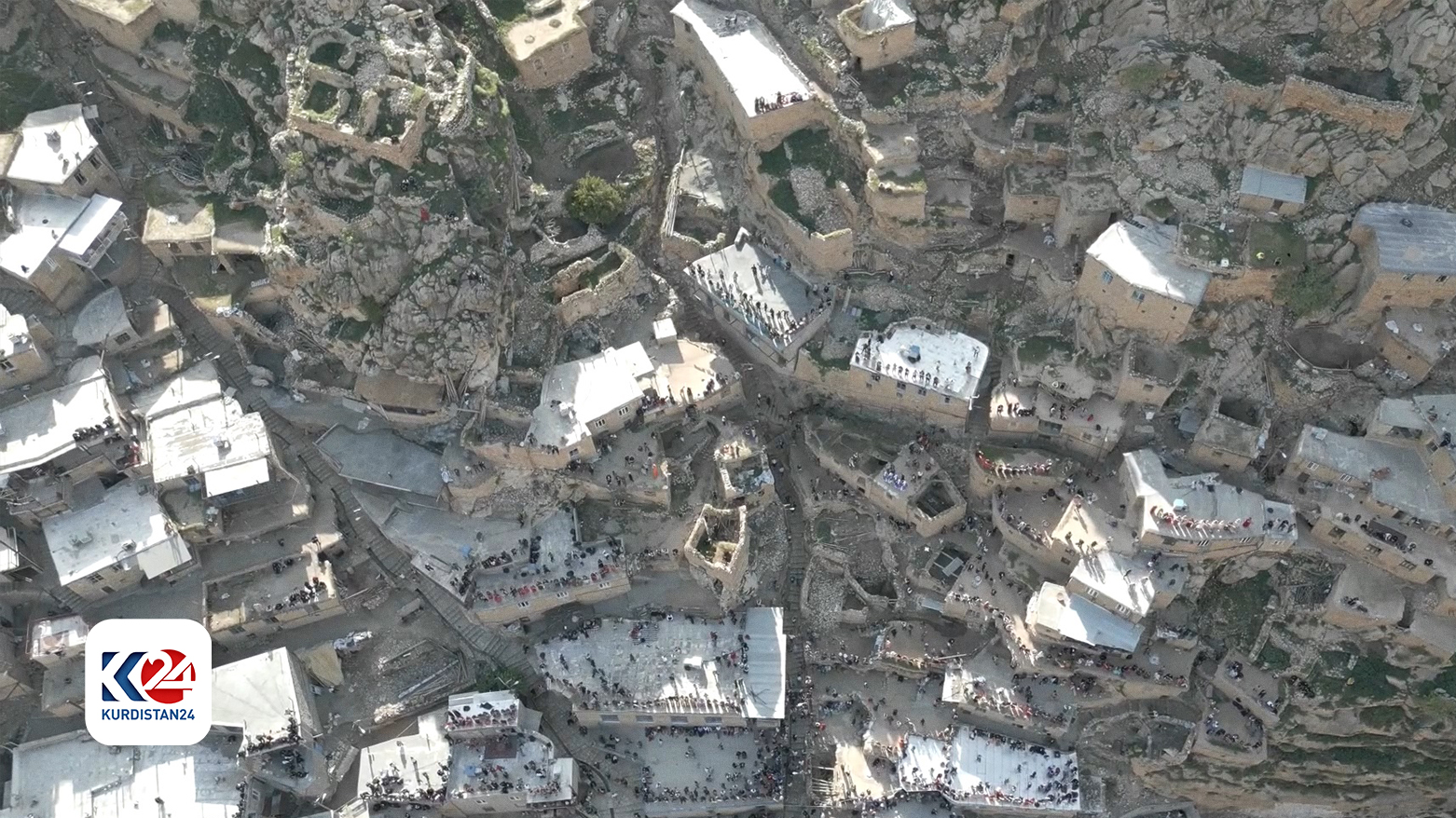Aerial view of the Palingan village during the festival.