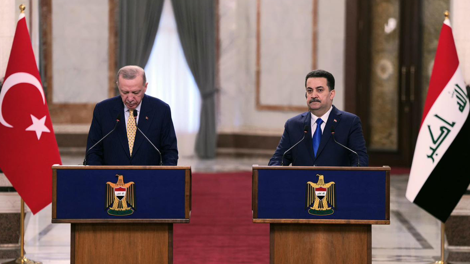 رئيس الوزراء الاتحادي محمد شياع السوداني والرئيس التركي رجب طيب أردوغان