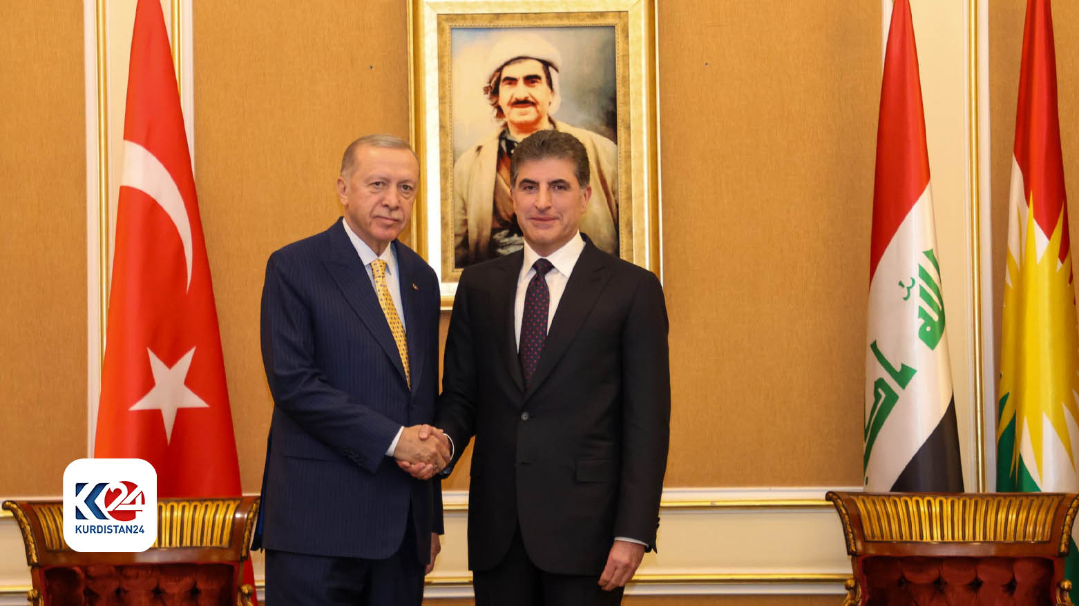 Türkiye Cumhurbaşkanı Recep Tayyip Erdoğan ve Kürdistan Bölgesi Başkanı Neçirvan Barzani