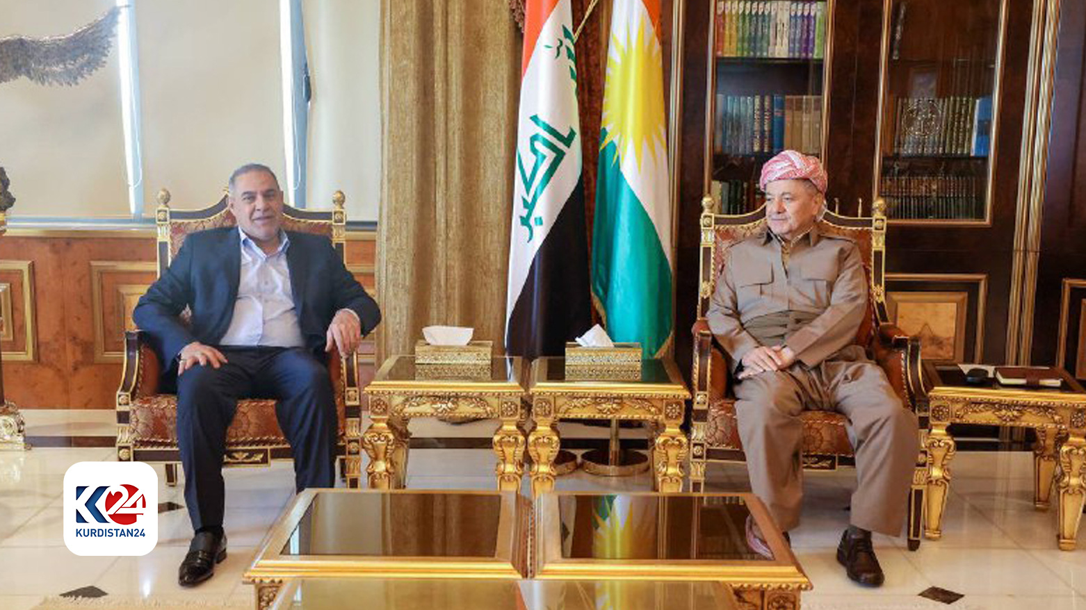 Başkan Mesud Barzani ve eski Musenna Valisi Ahmed Menfi