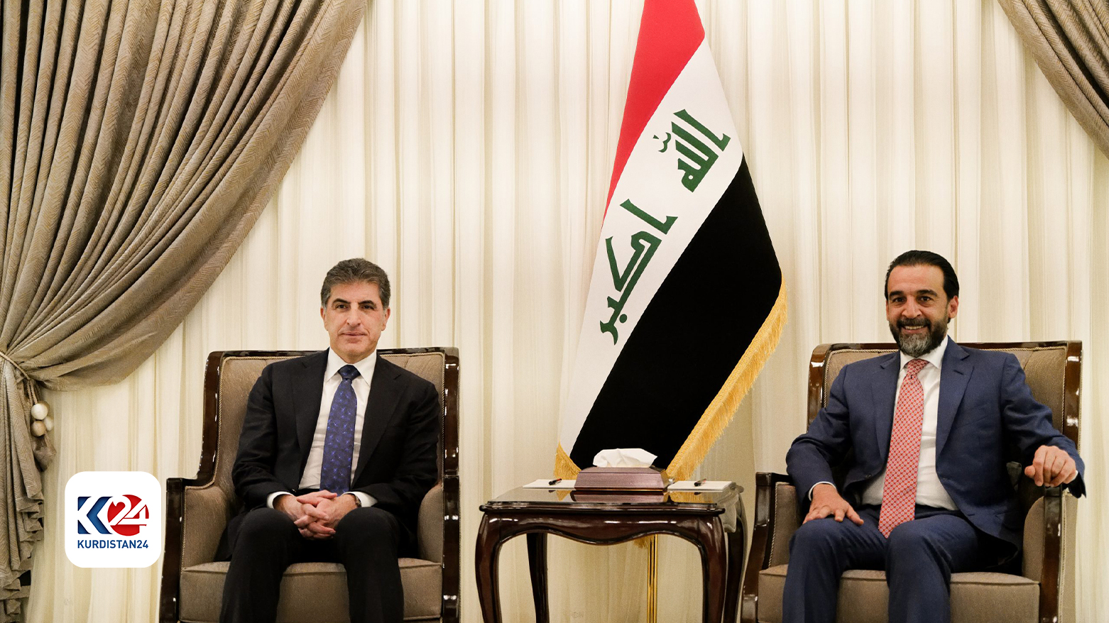 KRG President Nechirvan Barzani (L) and Mohammed al-Halbousi (R). (Photo: KRG Presidency)
