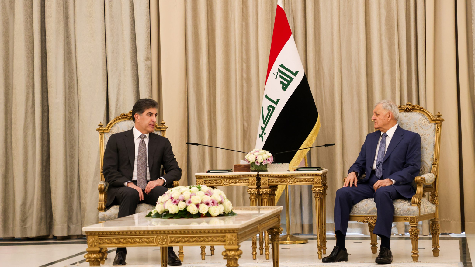 رئيس إقليم كوردستان نيجيرفان بارزاني ورئيس جمهورية العراق عبد اللطيف رشيد