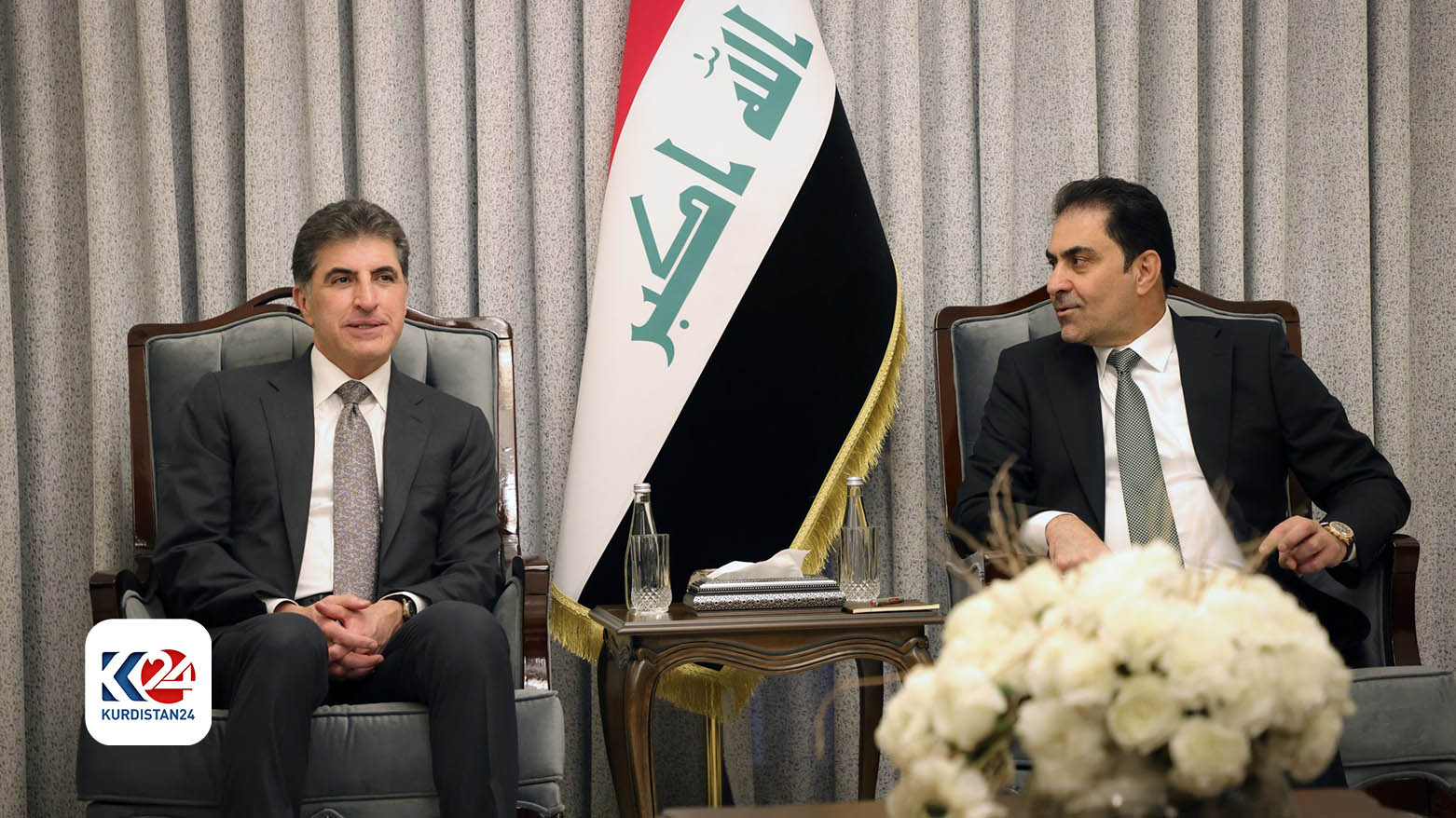 محسن المندلاوی، سرپرست مجلس نمایندگان عراق و نچیروان بارزانی، رئیس اقلیم کوردستان