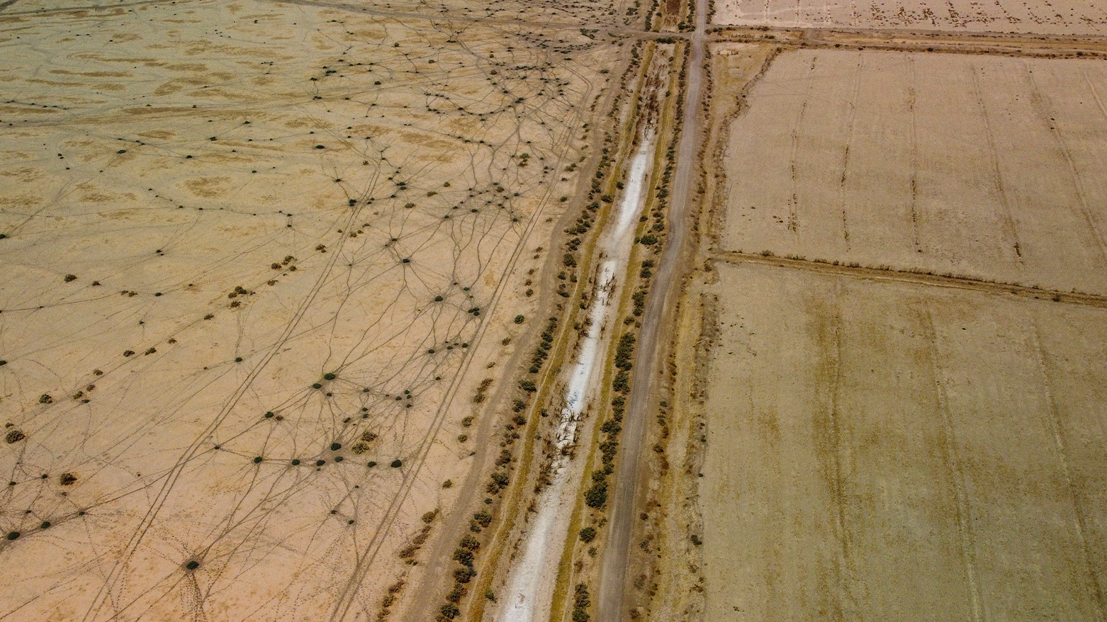 The irrigation channel in the district of Dawwayeh is dry due to low water levels as a result of back to back drought and severe cuts by the Iraqi government. (Photo: AP)