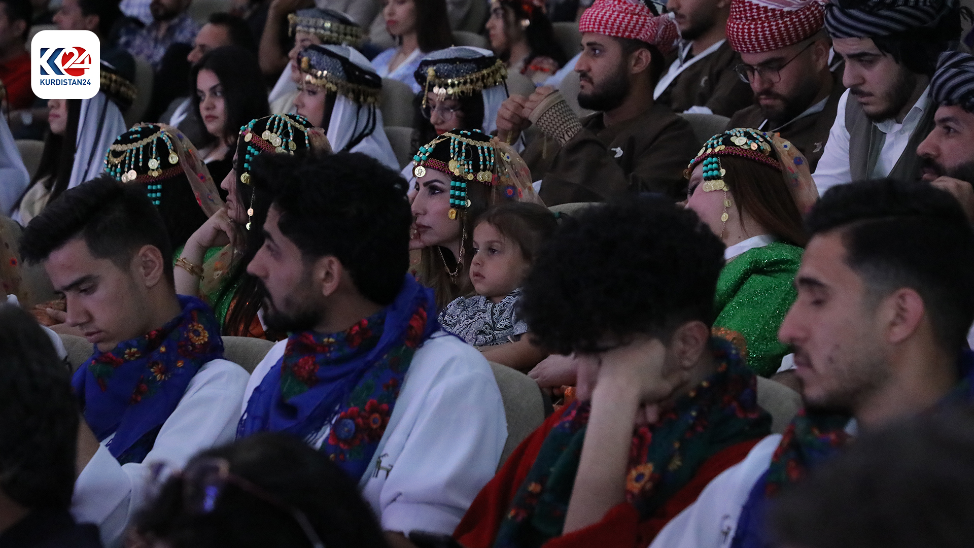 An audience watching the performance of dance groups in the inaugural Kurdish Dance Festival in Duhok. (Photo: Kurdistan 24) 