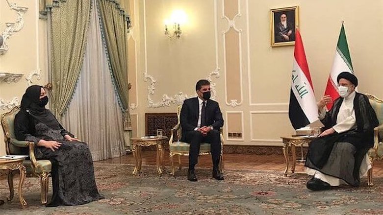 Iranian President Ebrahim Raisi (right) met Kurdistan Region President Nechirvan Barzani and Speaker of the Parliament Dr. Rewaz Fayaq in Tehran on August 6, 2021. (Photo: KRG)