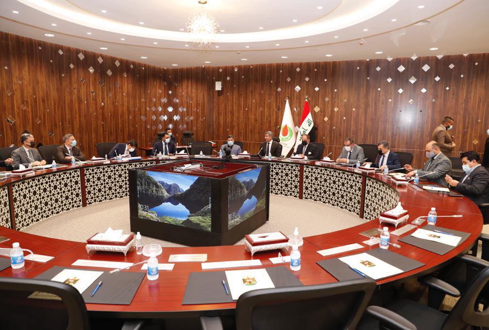 The KRG oil ministry delegation in the meeting with their Iraqi counterparts in Baghdad, August 8, 2021. (Photo: Iraqi Oil Ministry)